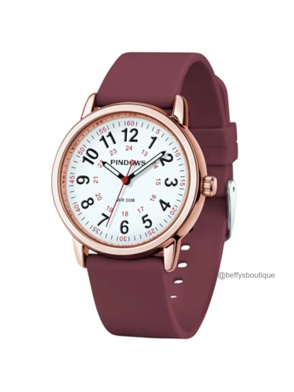 Nurse Watch Analog Quartz with Second Hand Silicone Band